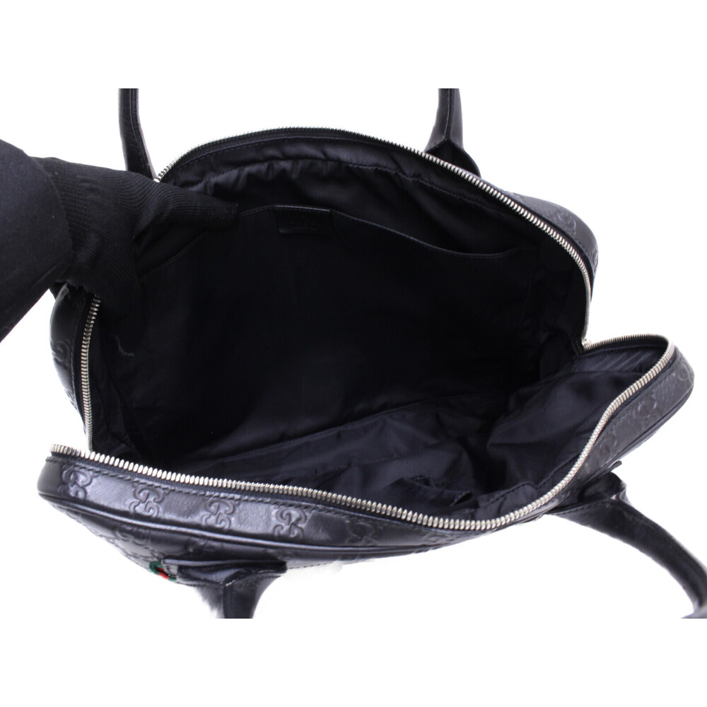 GUCCI Business Bag Briefcase Handbag Guccissima Black Leather - Picture 7 of 7